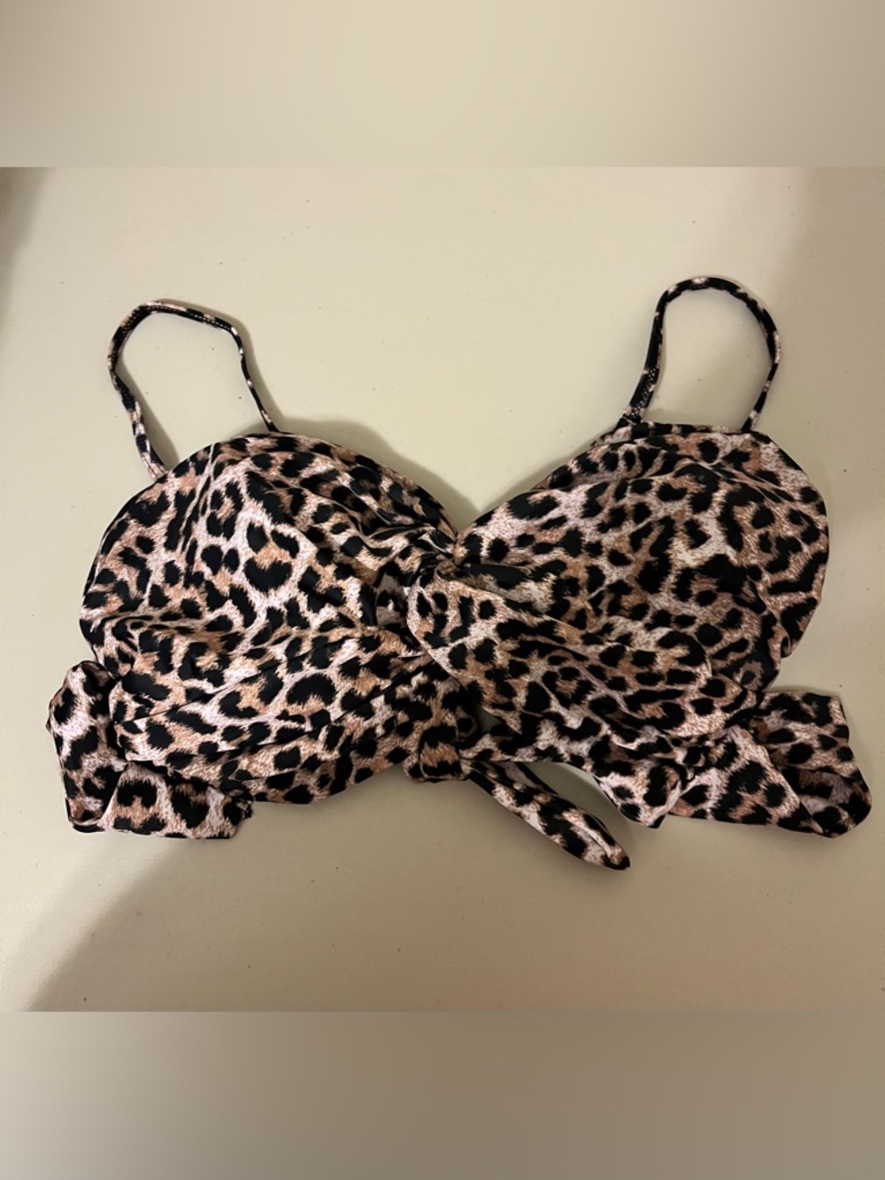 NWOT Leopard Print Bikini Top - Neutral Animal Print - Size M